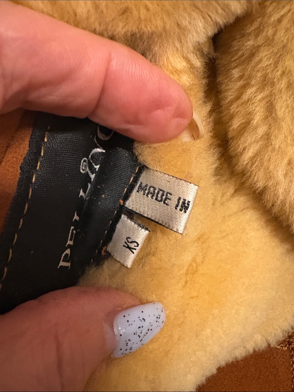 Classic Brown Shearling-Trim Women's Coat - Picture 9 of 13